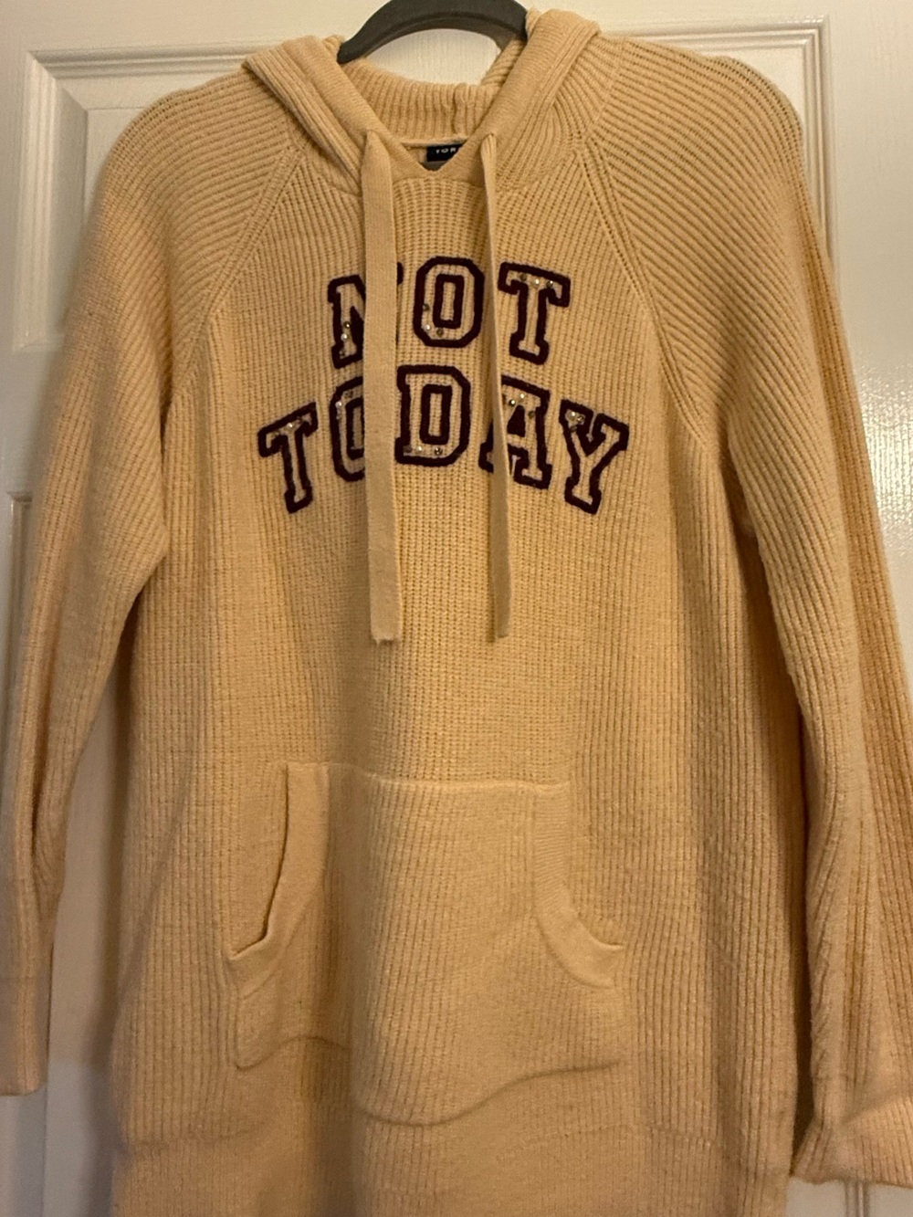 Not Today Drop Shoulder Tunic Hoodie